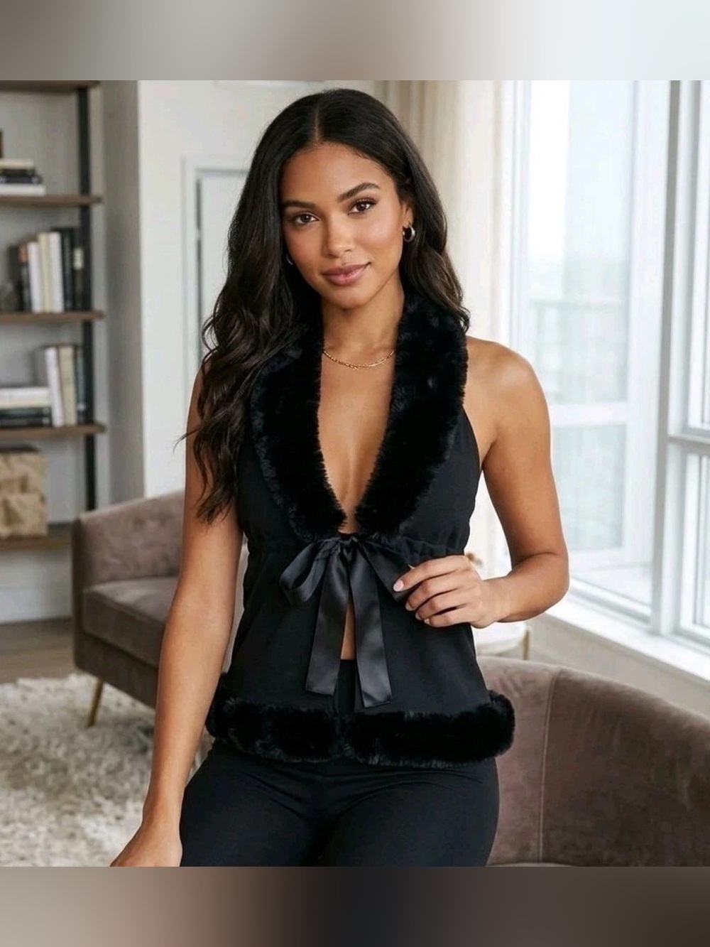 SKIMS CLOUD FUR HALTER TOP
STYLE: TP-TNK-11147W
COLOR: ONYX SIZE:
3X